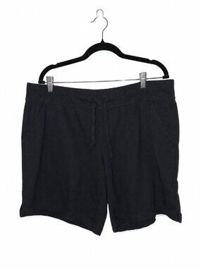 Black Drawstring Lounge Shorts Women's Knit Casual Relaxed Pull-On Everyday